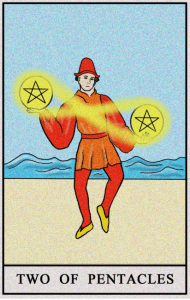 karta tarota: DWÓJKA DENARÓW