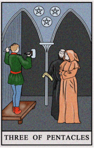 karta tarota: TRÓJKA DENARÓW