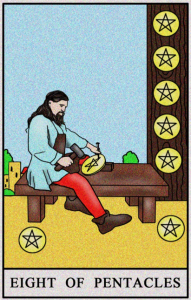 karta tarota: ÓSEMKA DENARÓW