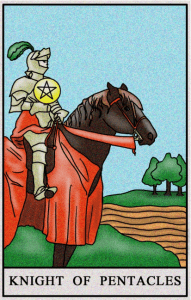 karta tarota: RYCERZ DENARÓW